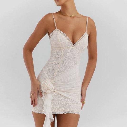 JO | Summery elegance White lace mini dress