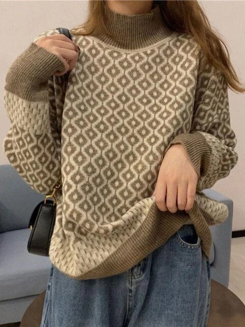 JO | Fashionable thick turtle-neck sweater