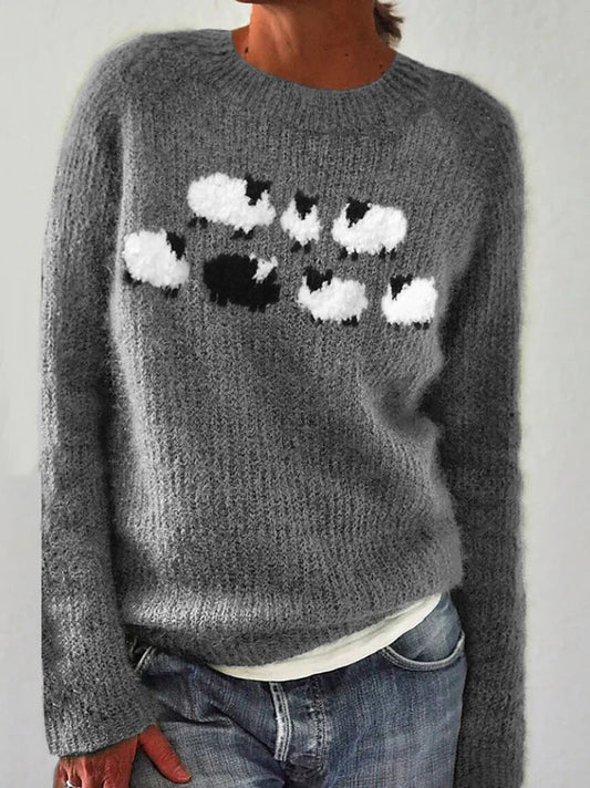 JO | Green sweater with long sleeves and print