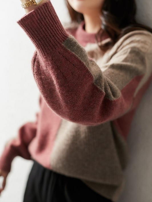 JO | Chic & stylish knitted sweater in contrasting color