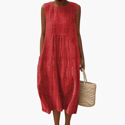 JO | Women's sleeveless summer midi dress with side pockets