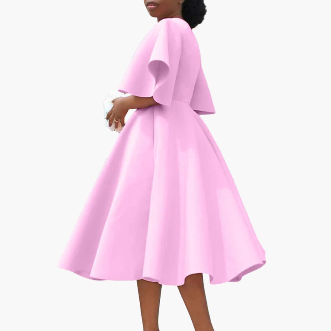 JO | Women's summer midi dress with pockets and short sleeves