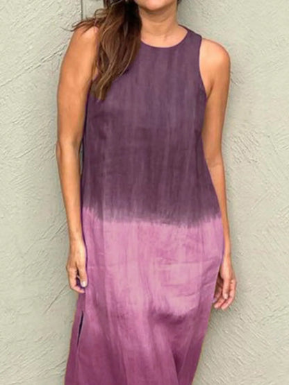 JO | Full Size Sleeveless Gradient Tank Midi Dress Plus Size