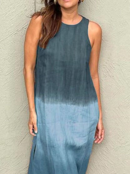 JO | Full Size Sleeveless Gradient Tank Midi Dress Plus Size