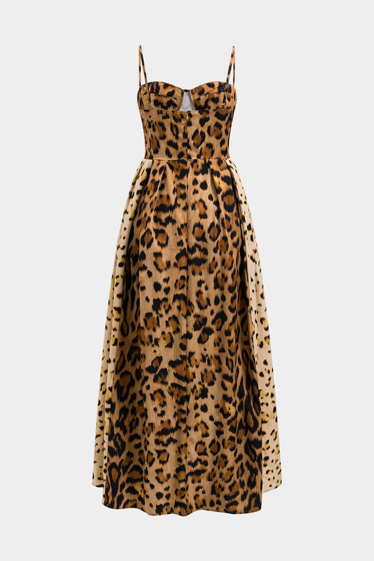 JO | Bold Leopard Print Midi Dress