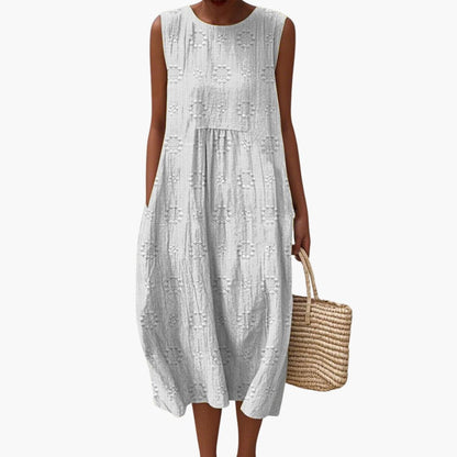 JO | Women's sleeveless summer midi dress with side pockets