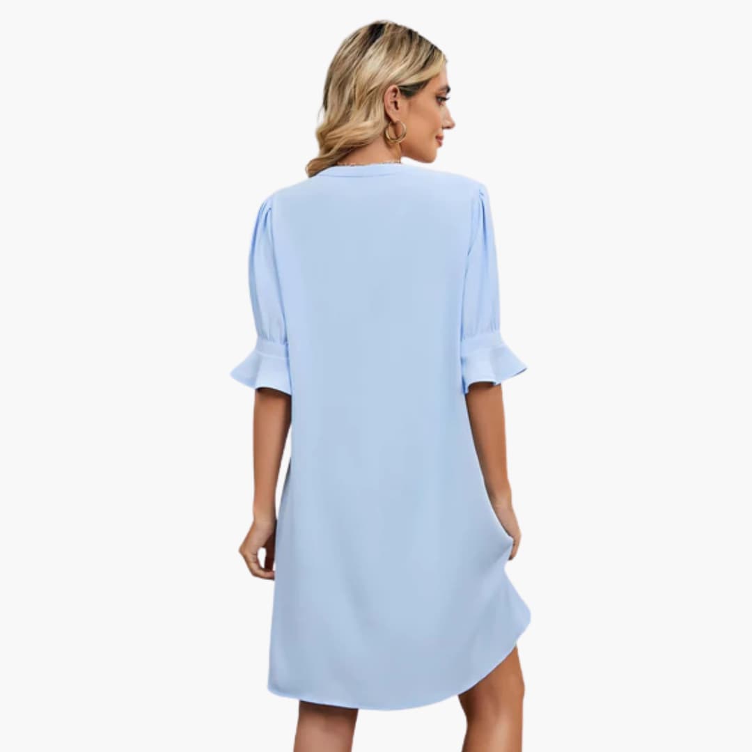 JO | Women's midi dress with V-neck and half sleeves for summer