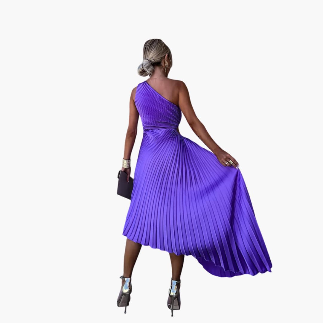 JO | Women's midi dress with one shoulder and asymmetric hem