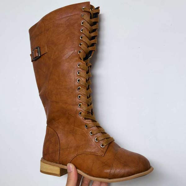 JO | Vintage knee-high lace-up boots