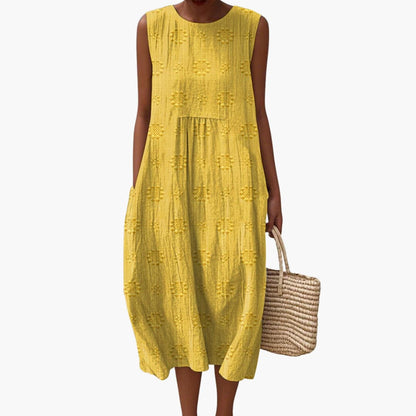JO | Women's sleeveless summer midi dress with side pockets