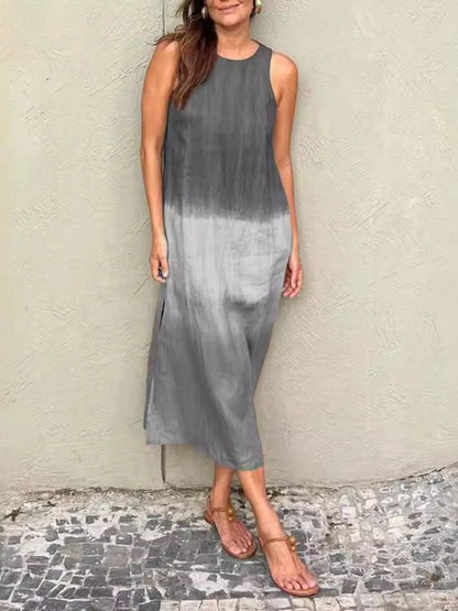 JO | Full Size Sleeveless Gradient Tank Midi Dress Plus Size