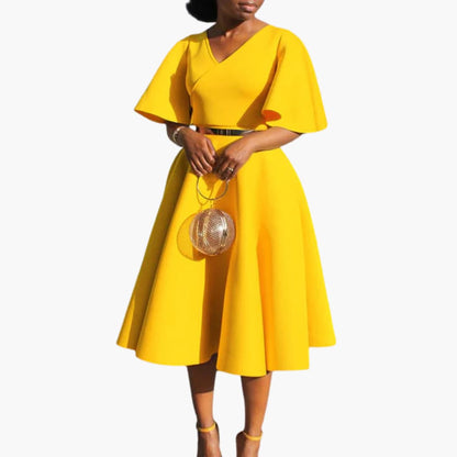 JO | Women's summer midi dress with pockets and short sleeves