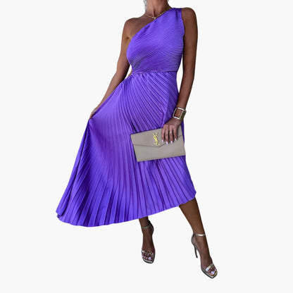 JO | Women's midi dress with one shoulder and asymmetric hem