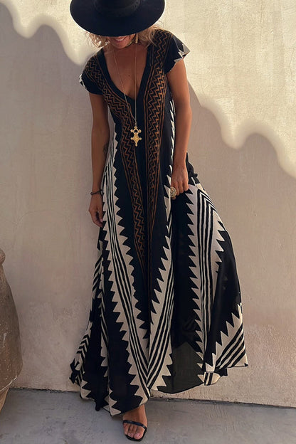JO | Beach dates Ethno print maxi dress in A-line