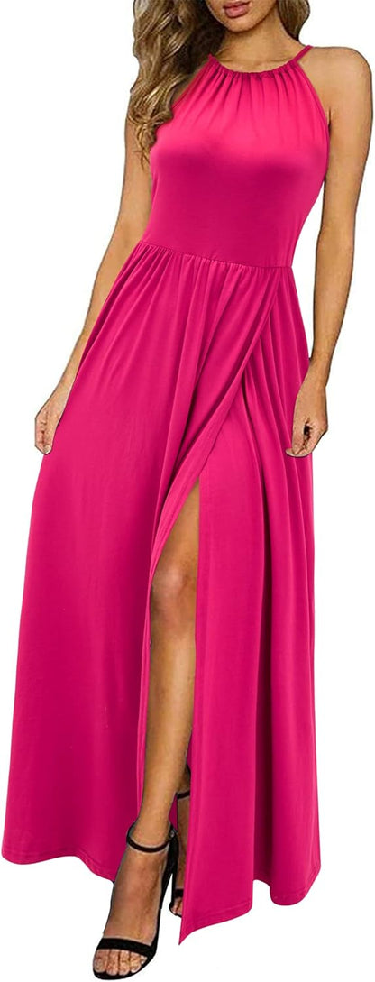 JO | Halter maxi dress with slit
