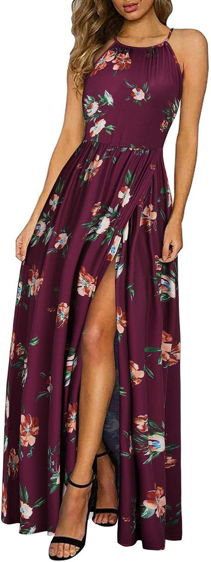 JO | Halter maxi dress with slit