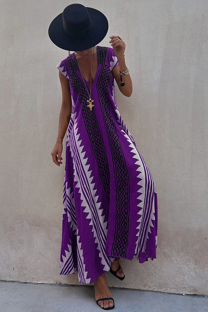 JO | Beach dates Ethno print maxi dress in A-line
