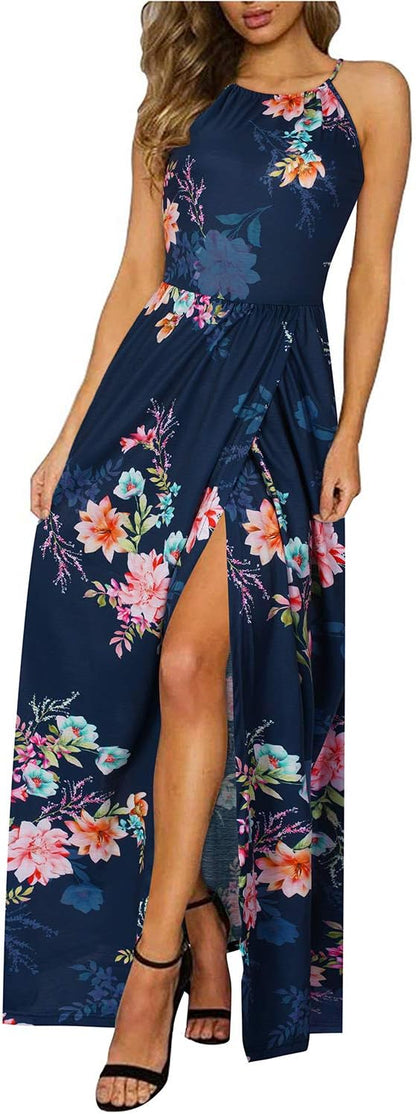 JO | Halter maxi dress with slit