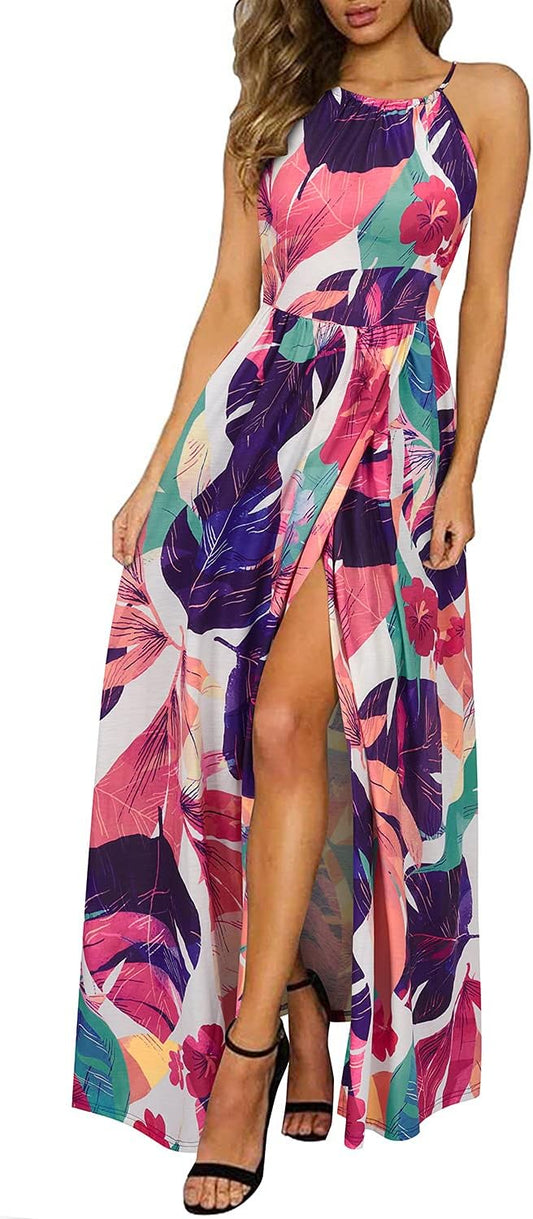 JO | Halter maxi dress with slit