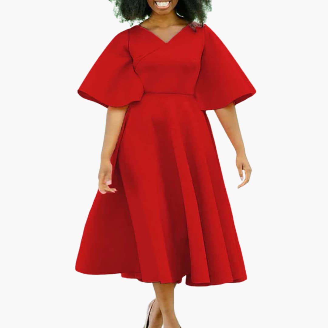 JO | Women's summer midi dress with pockets and short sleeves