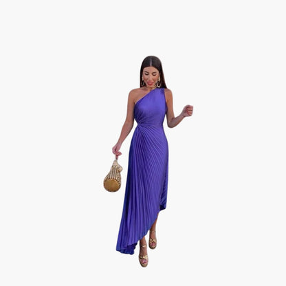 JO | Women's midi dress with one shoulder and asymmetric hem
