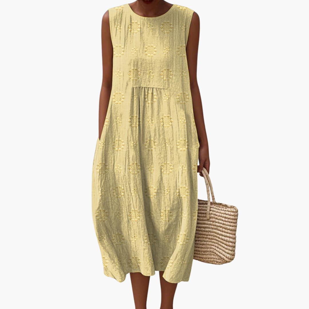 JO | Women's sleeveless summer midi dress with side pockets