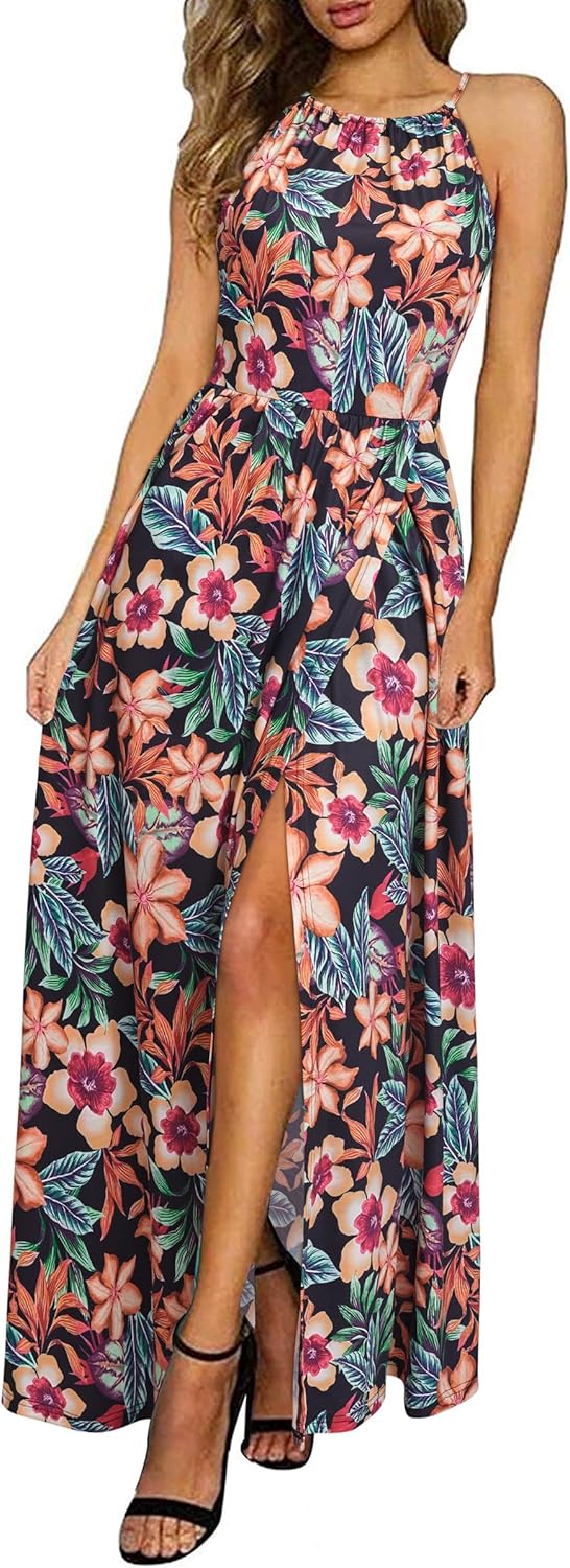 JO | Halter maxi dress with slit