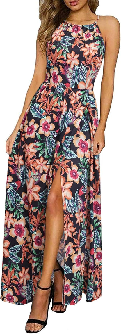 JO | Halter maxi dress with slit