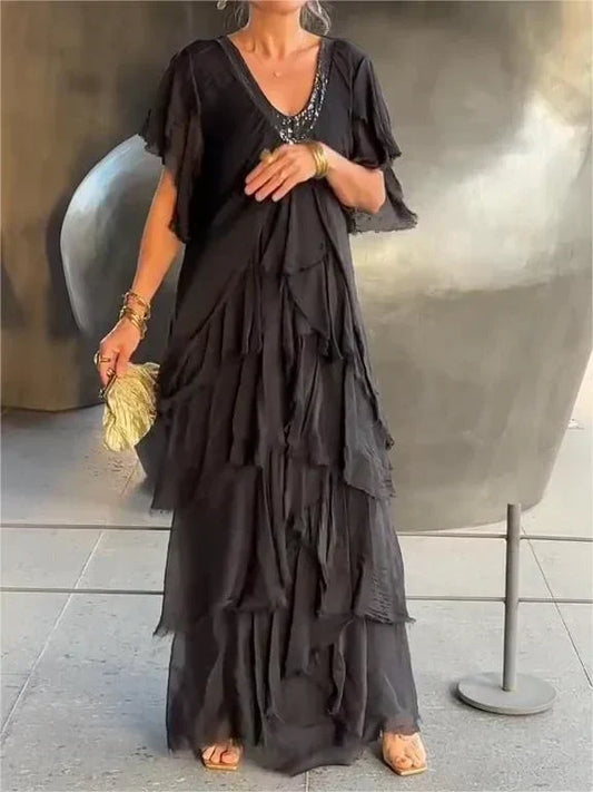 JO | Elegant maxi dress with plunging neckline