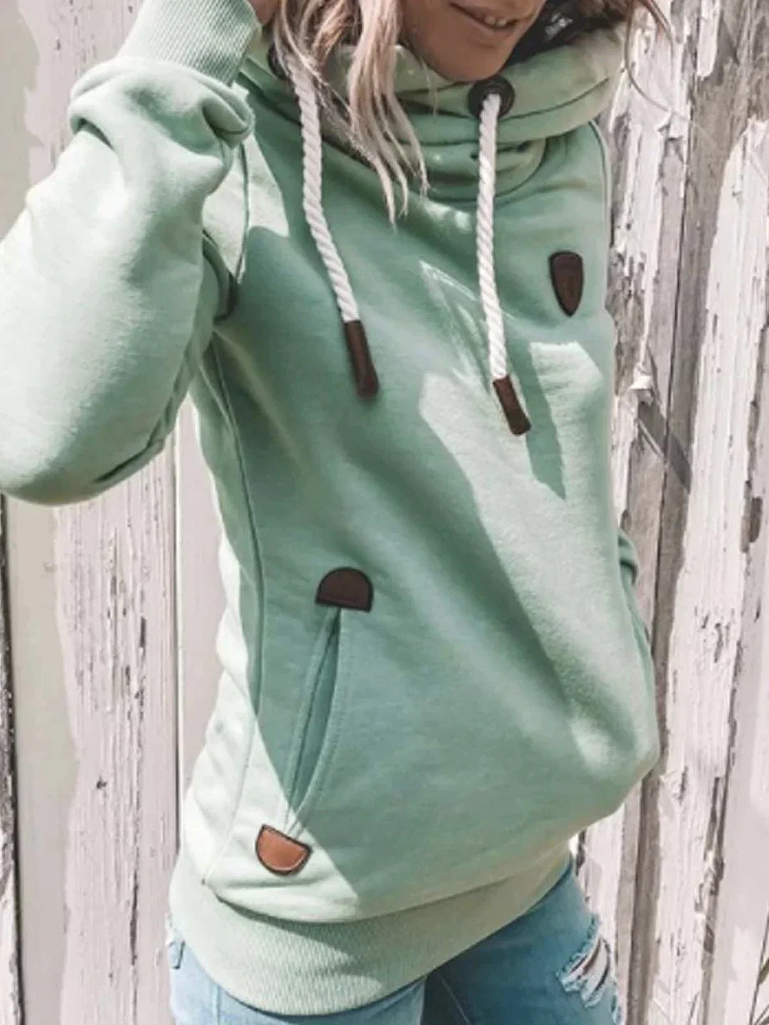 JO | Casual long-sleeved sweater with hood