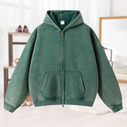 JO | Fashionable pullover with zipper and hood