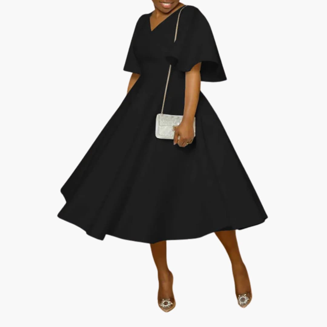 JO | Women's summer midi dress with pockets and short sleeves