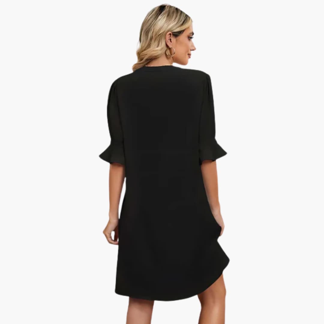 JO | Women's midi dress with V-neck and half sleeves for summer