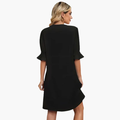 JO | Women's midi dress with V-neck and half sleeves for summer
