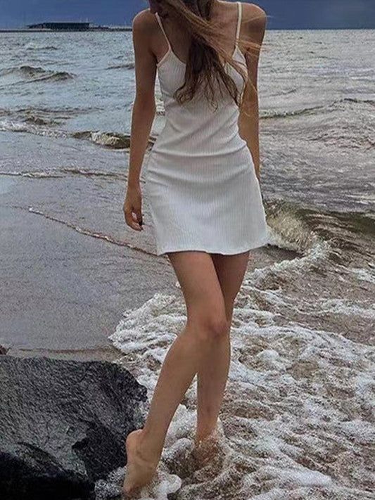 JO | White summer beach mini dress