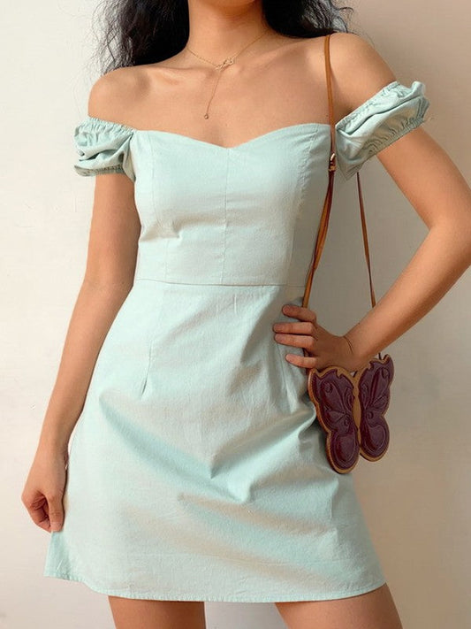 JO | Vintage mini dress with puff sleeves