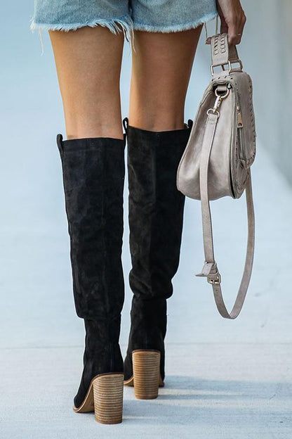 JO | Trendy knee-high suede boots