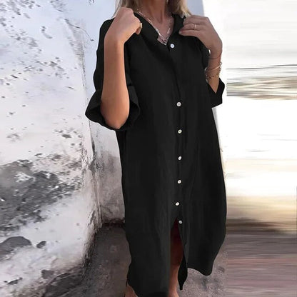 JO | Cotton and linen shirt dress