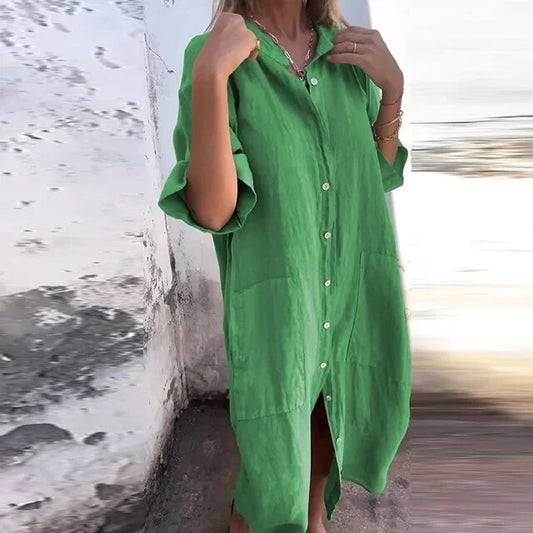 JO | Cotton and linen shirt dress
