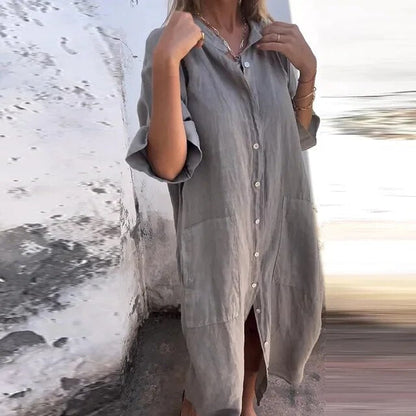JO | Cotton and linen shirt dress