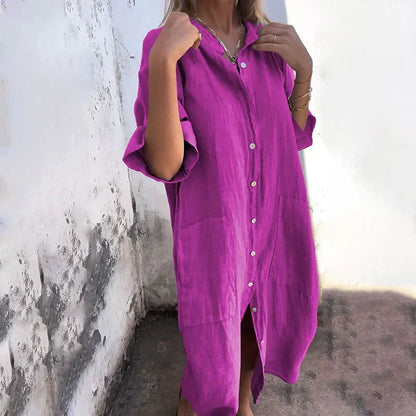 JO | Cotton and linen shirt dress