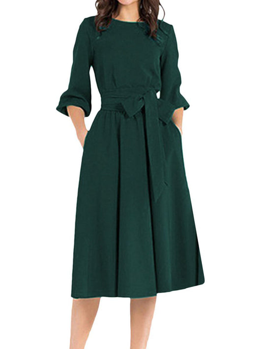 JO | Elegant work coat long sleeve midi dress