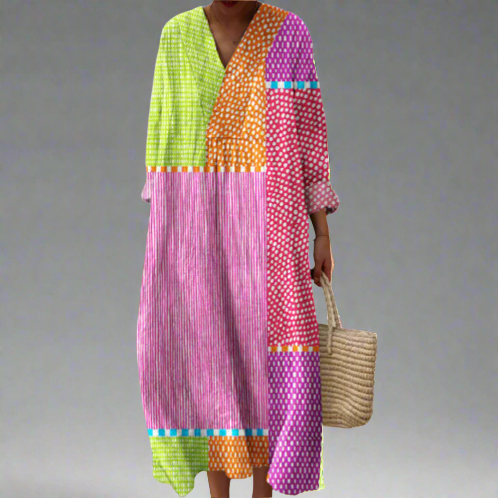 JO | Patchwork Polka Maxi Dress
