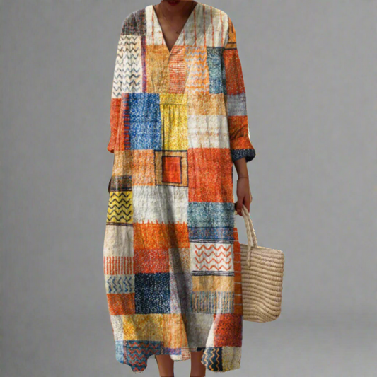 JO | Patchwork Harmony Boho Maxi Dress
