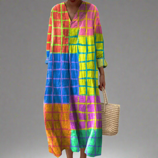 JO | Maxi Dress Vibrating Grid