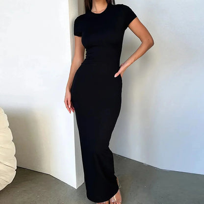 JO | Bodycon maxi dress with short sleeves