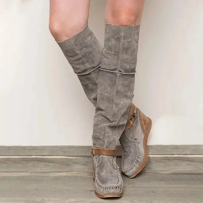 JO | Boho-inspired knee-high moccasin boots