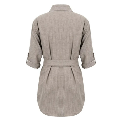JO | Elegant Mini Dress Deep V-Neck 3/4 Sleeves Women Fashion
