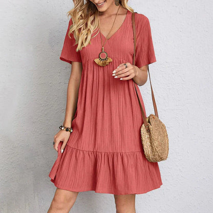 JO | Trendy boho ruffle hem mini dress