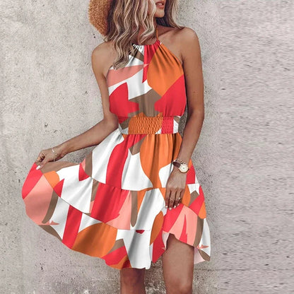 JO | Backless, irregularly printed mini dress